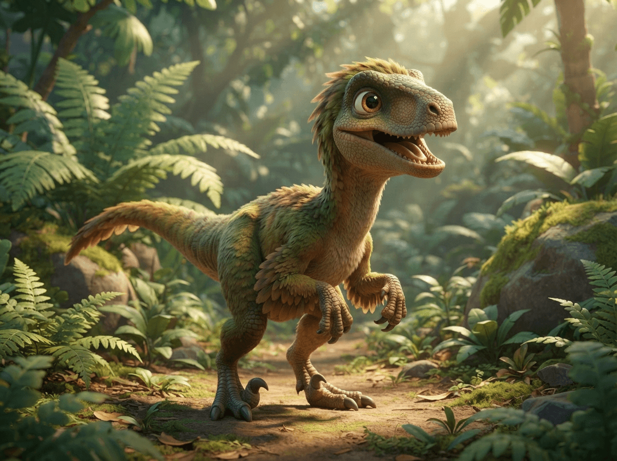Velociraptor — child-safe 3D illustration