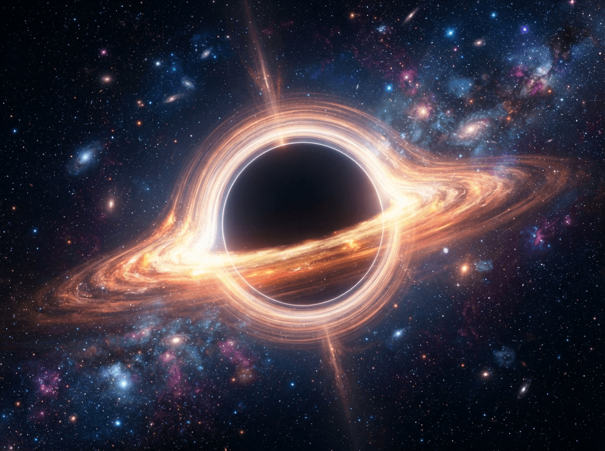 Black Holes — child-safe 3D illustration