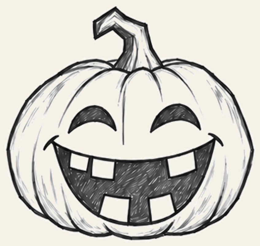 Finished how to draw a pumpkin