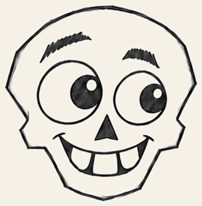 Finished how to draw a skull